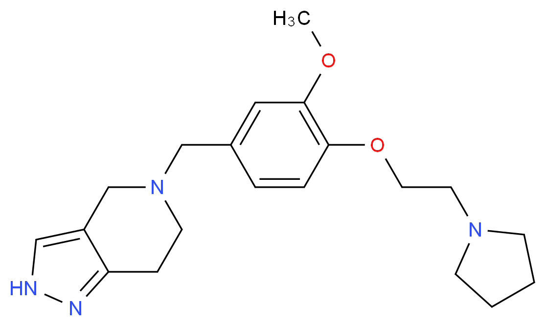 5-[3-methoxy-4-(2-pyrrolidin-1-ylethoxy)benzyl]-4,5,6,7-tetrahydro-2H-pyrazolo[4,3-c]pyridine_分子结构_CAS_)