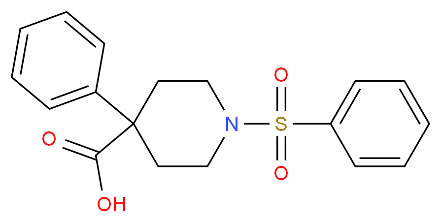 1-(benzenesulfonyl)-4-phenylpiperidine-4-carboxylic acid_分子结构_CAS_101730-55-6