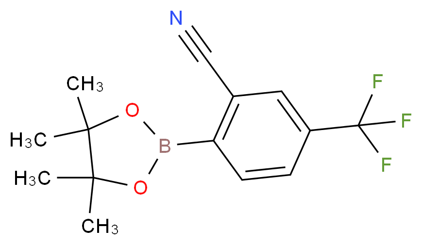 2-(tetramethyl-1,3,2-dioxaborolan-2-yl)-5-(trifluoromethyl)benzonitrile_分子结构_CAS_1073355-21-1