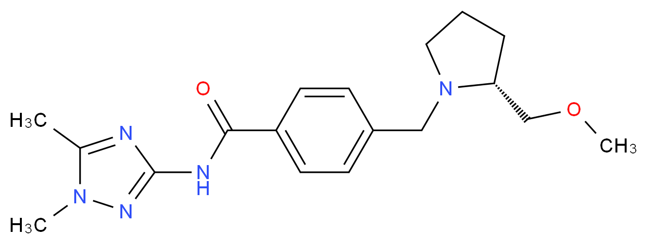 N-(1,5-dimethyl-1H-1,2,4-triazol-3-yl)-4-{[(2R)-2-(methoxymethyl)pyrrolidin-1-yl]methyl}benzamide_分子结构_CAS_)