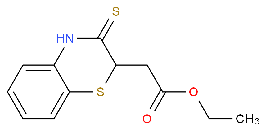 Ethyl 2-(3-thioxo-3,4-dihydro-2H-1,4-benzothiazin-2-yl)acetate_分子结构_CAS_2832-87-3)