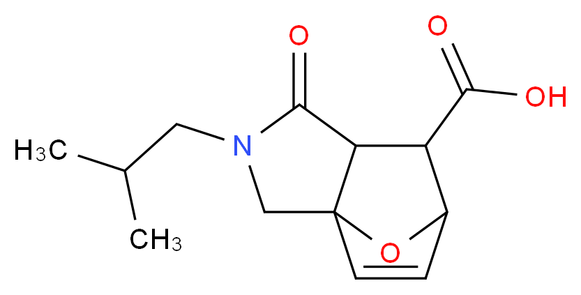 3-Isobutyl-4-oxo-10-oxa-3-aza-tricyclo-[5.2.1.0*1,5*]dec-8-ene-6-carboxylic acid_分子结构_CAS_436855-63-9)