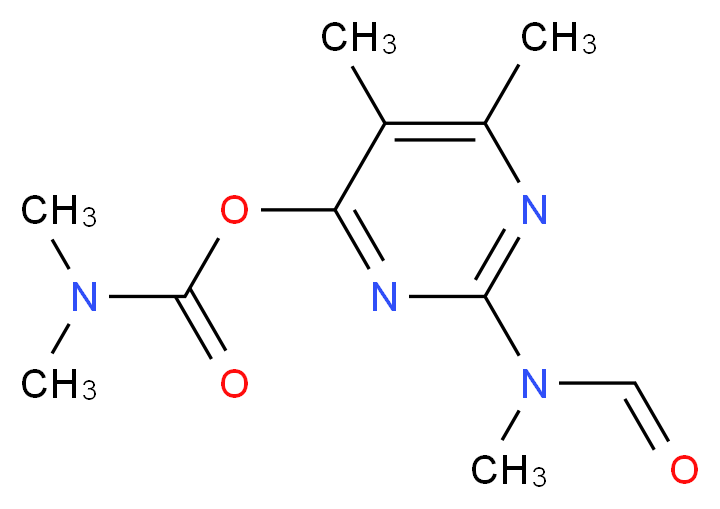 5,6-dimethyl-2-(N-methylformamido)pyrimidin-4-yl N,N-dimethylcarbamate_分子结构_CAS_27218-04-8