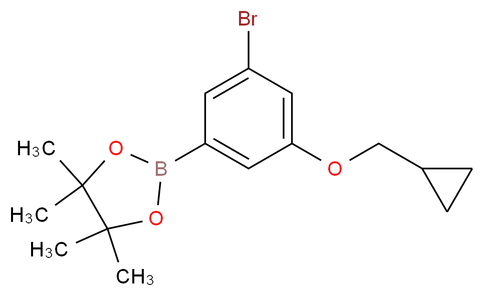 2-[3-bromo-5-(cyclopropylmethoxy)phenyl]-4,4,5,5-tetramethyl-1,3,2-dioxaborolane_分子结构_CAS_1218789-49-1