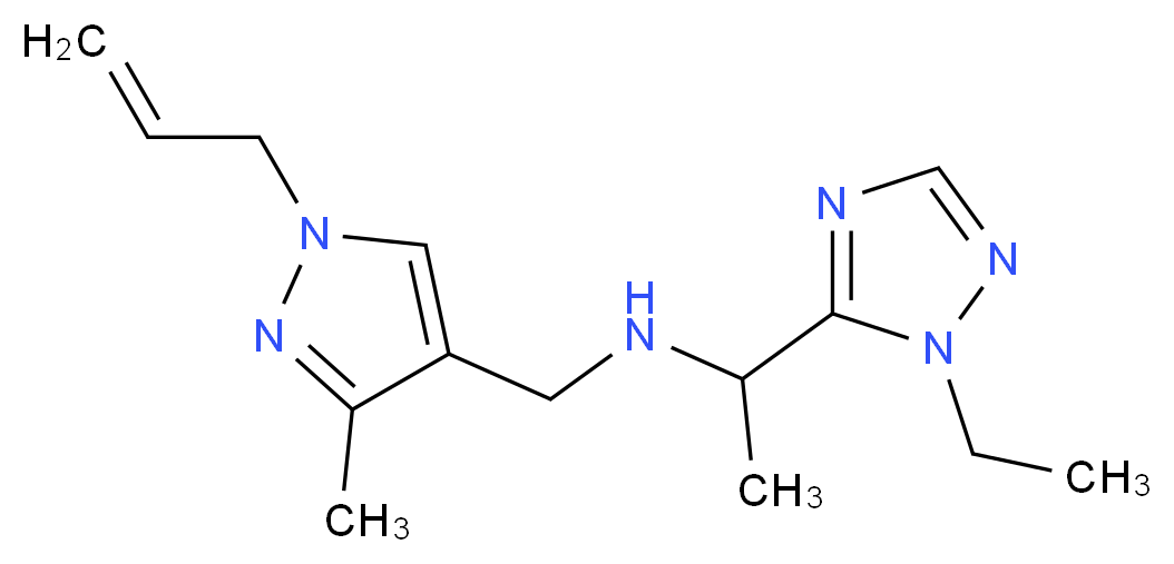 N-[(1-allyl-3-methyl-1H-pyrazol-4-yl)methyl]-1-(1-ethyl-1H-1,2,4-triazol-5-yl)ethanamine_分子结构_CAS_)