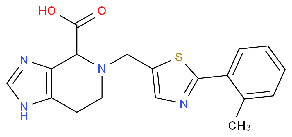 5-{[2-(2-methylphenyl)-1,3-thiazol-5-yl]methyl}-4,5,6,7-tetrahydro-1H-imidazo[4,5-c]pyridine-4-carboxylic acid_分子结构_CAS_)
