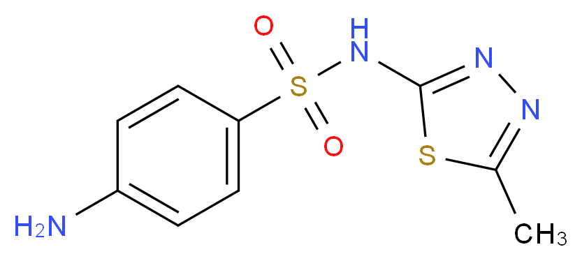 4-amino-N-(5-methyl-1,3,4-thiadiazol-2-yl)benzene-1-sulfonamide_分子结构_CAS_144-82-1