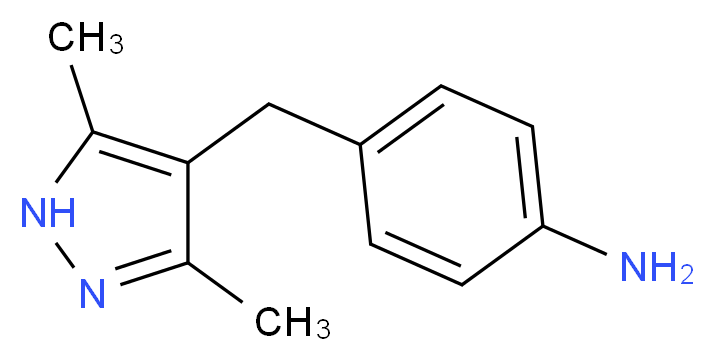 4-[(3,5-dimethyl-1H-pyrazol-4-yl)methyl]aniline_分子结构_CAS_1030378-93-8