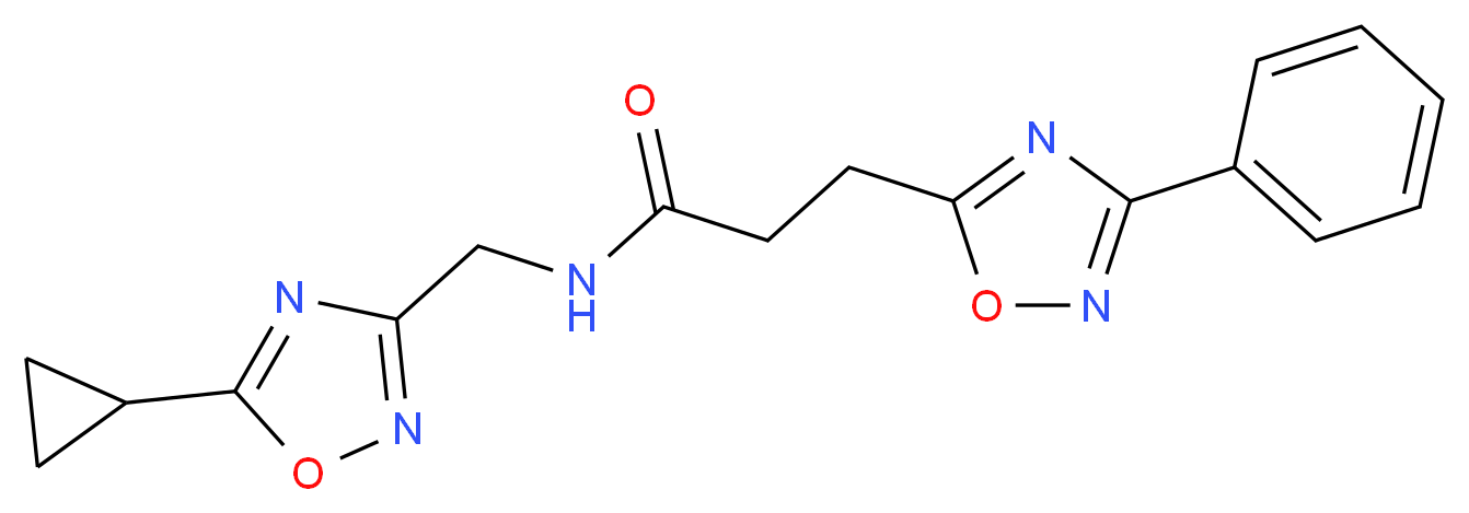 N-[(5-cyclopropyl-1,2,4-oxadiazol-3-yl)methyl]-3-(3-phenyl-1,2,4-oxadiazol-5-yl)propanamide_分子结构_CAS_)