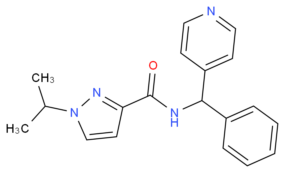 1-isopropyl-N-[phenyl(pyridin-4-yl)methyl]-1H-pyrazole-3-carboxamide_分子结构_CAS_)