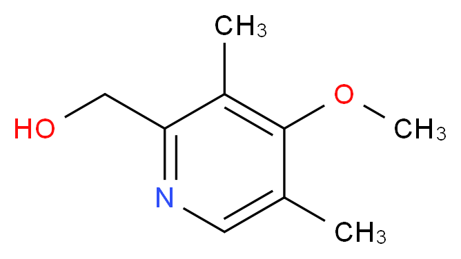 4-甲氧基-3,5-二甲基-2-羟甲基吡啶_分子结构_CAS_86604-78-6)