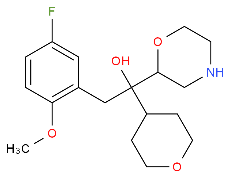 2-(5-fluoro-2-methoxyphenyl)-1-(morpholin-2-yl)-1-(oxan-4-yl)ethan-1-ol_分子结构_CAS_1194508-25-2