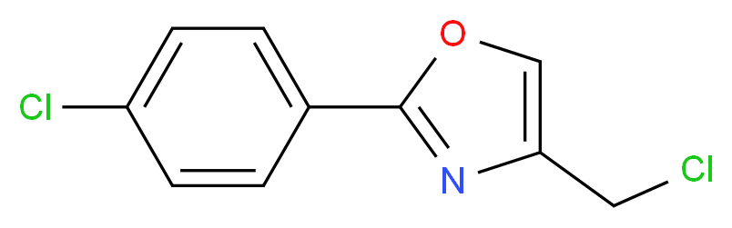 4-(chloromethyl)-2-(4-chlorophenyl)-1,3-oxazole_分子结构_CAS_22091-36-7