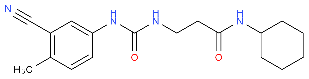 N~3~-{[(3-cyano-4-methylphenyl)amino]carbonyl}-N~1~-cyclohexyl-beta-alaninamide_分子结构_CAS_)
