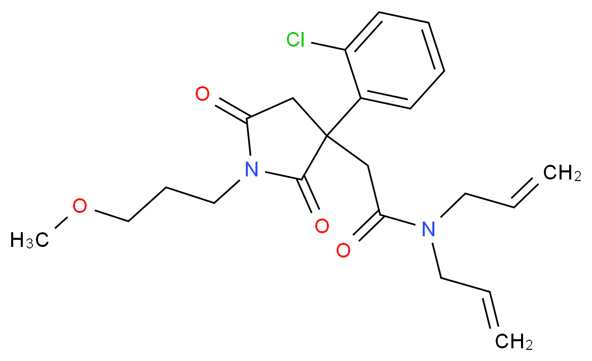 N,N-diallyl-2-[3-(2-chlorophenyl)-1-(3-methoxypropyl)-2,5-dioxo-3-pyrrolidinyl]acetamide_分子结构_CAS_)