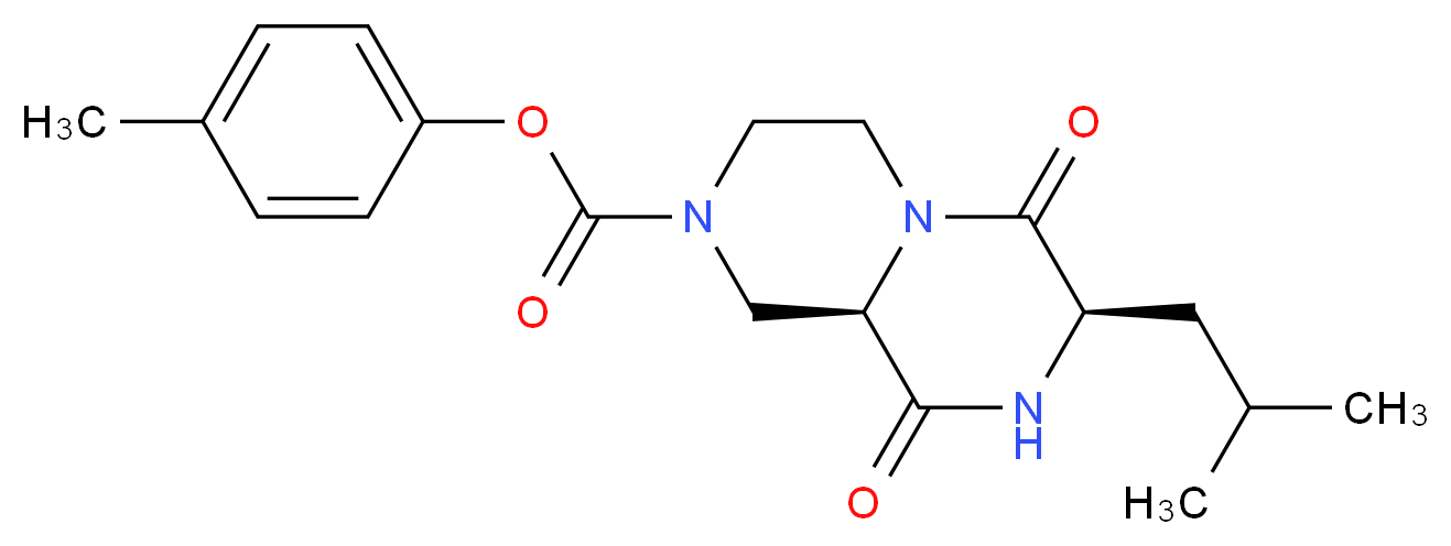 4-methylphenyl (7R,9aR)-7-isobutyl-6,9-dioxooctahydro-2H-pyrazino[1,2-a]pyrazine-2-carboxylate_分子结构_CAS_)