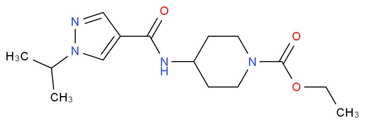 ethyl 4-{[(1-isopropyl-1H-pyrazol-4-yl)carbonyl]amino}-1-piperidinecarboxylate_分子结构_CAS_)