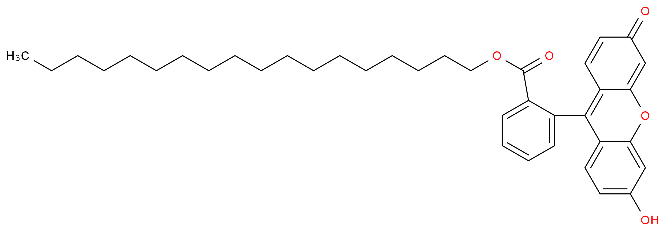 octadecyl 2-(6-hydroxy-3-oxo-3H-xanthen-9-yl)benzoate_分子结构_CAS_138833-46-2