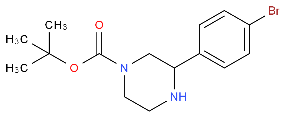 tert-butyl 3-(4-bromophenyl)piperazine-1-carboxylate_分子结构_CAS_886767-69-7
