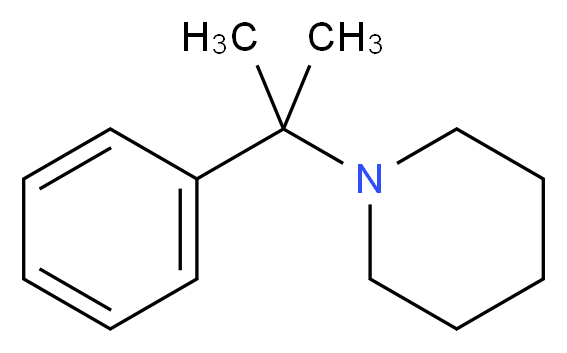 2-Phenyl-2-(1-piperidinyl)propane_分子结构_CAS_92321-29-4)