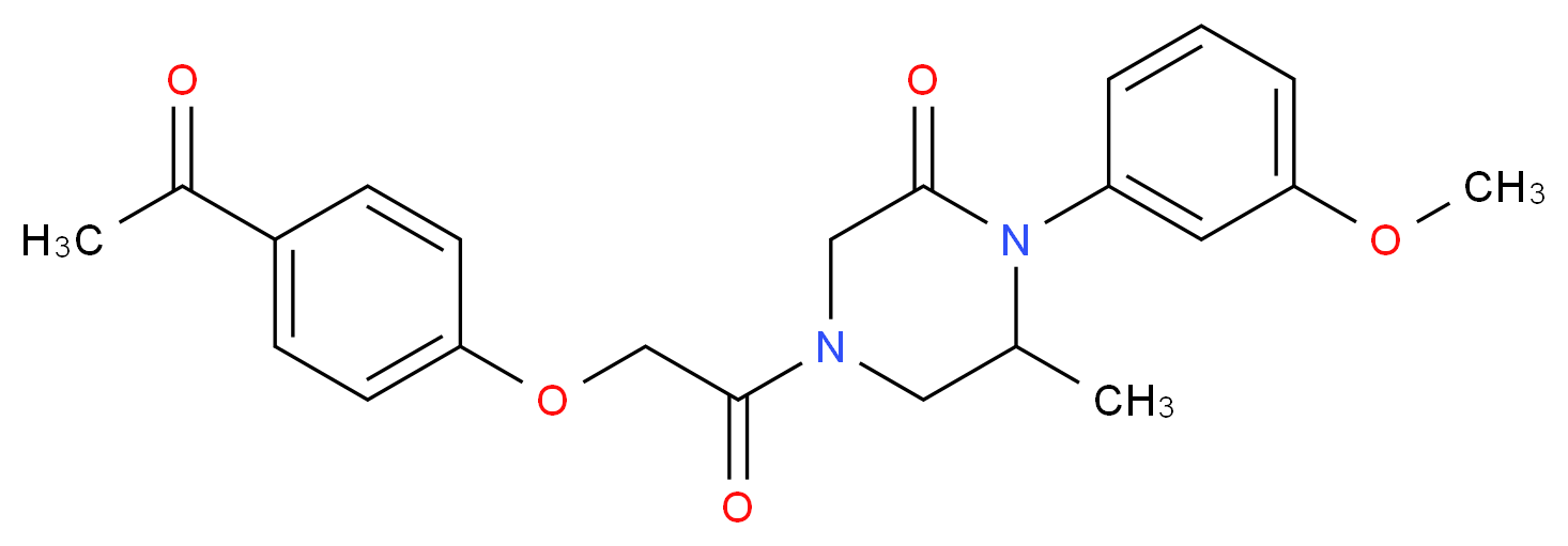 4-[(4-acetylphenoxy)acetyl]-1-(3-methoxyphenyl)-6-methyl-2-piperazinone_分子结构_CAS_)