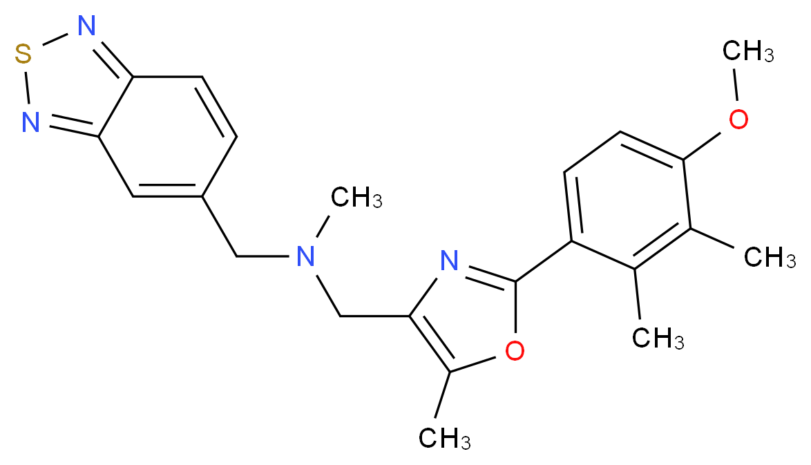 (2,1,3-benzothiadiazol-5-ylmethyl){[2-(4-methoxy-2,3-dimethylphenyl)-5-methyl-1,3-oxazol-4-yl]methyl}methylamine_分子结构_CAS_)