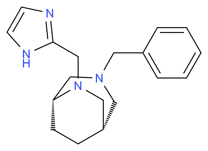 (1S*,5R*)-3-benzyl-6-(1H-imidazol-2-ylmethyl)-3,6-diazabicyclo[3.2.2]nonane_分子结构_CAS_)