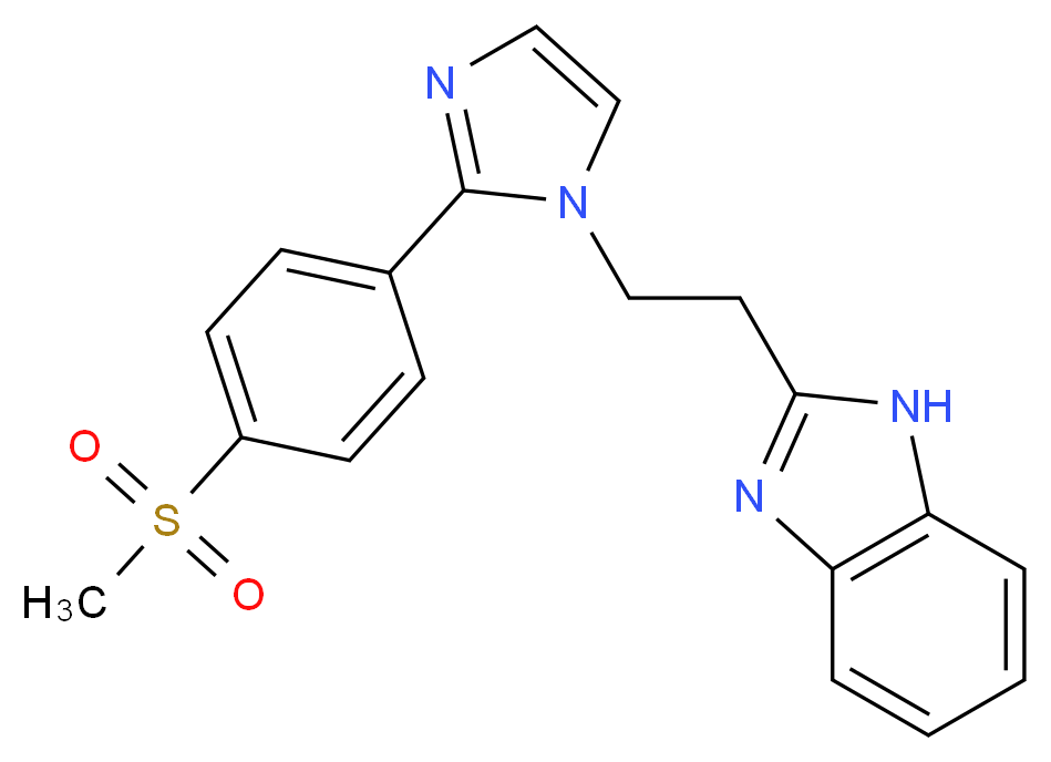 2-(2-{2-[4-(methylsulfonyl)phenyl]-1H-imidazol-1-yl}ethyl)-1H-benzimidazole_分子结构_CAS_)