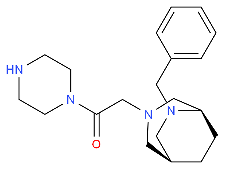 (1S*,5R*)-6-benzyl-3-(2-oxo-2-piperazin-1-ylethyl)-3,6-diazabicyclo[3.2.2]nonane_分子结构_CAS_)