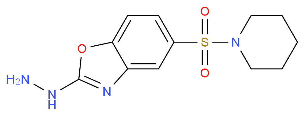 2-hydrazino-5-(piperidin-1-ylsulfonyl)-1,3-benzoxazole_分子结构_CAS_)