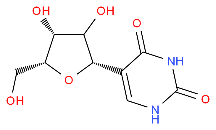 5-[(2S,4R,5R)-3,4-dihydroxy-5-(hydroxymethyl)oxolan-2-yl]-1,2,3,4-tetrahydropyrimidine-2,4-dione_分子结构_CAS_1445-07-4