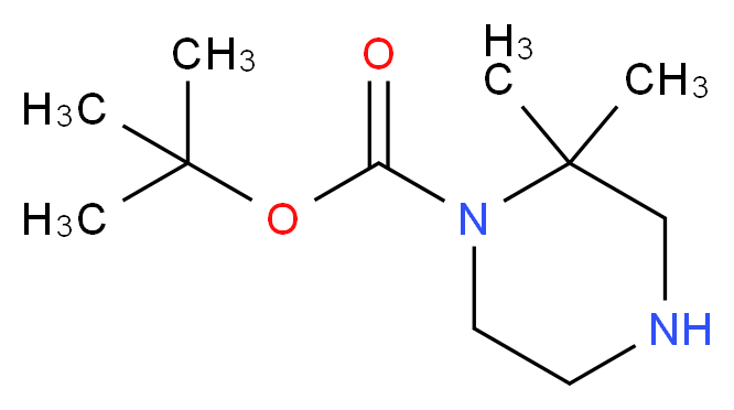 1-PIPERAZINECARBOXYLIC ACID, 2,2-DIMETHYL-, 1,1-DIMETHYLETHYL ESTER_分子结构_CAS_674792-07-5)