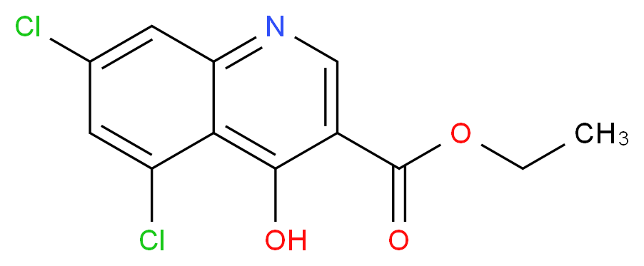 Ethyl 5,7-dichloro-4-hydroxyquinoline-3-carboxylate 97%_分子结构_CAS_)