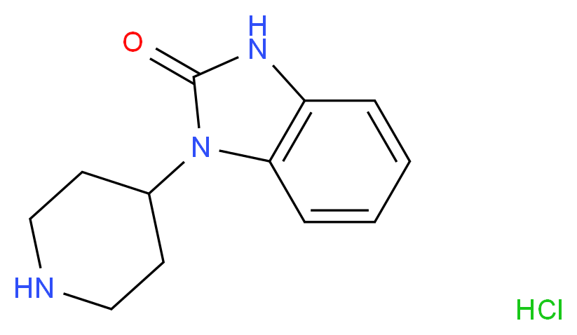 1-(piperidin-4-yl)-2,3-dihydro-1H-1,3-benzodiazol-2-one hydrochloride_分子结构_CAS_20662-53-7