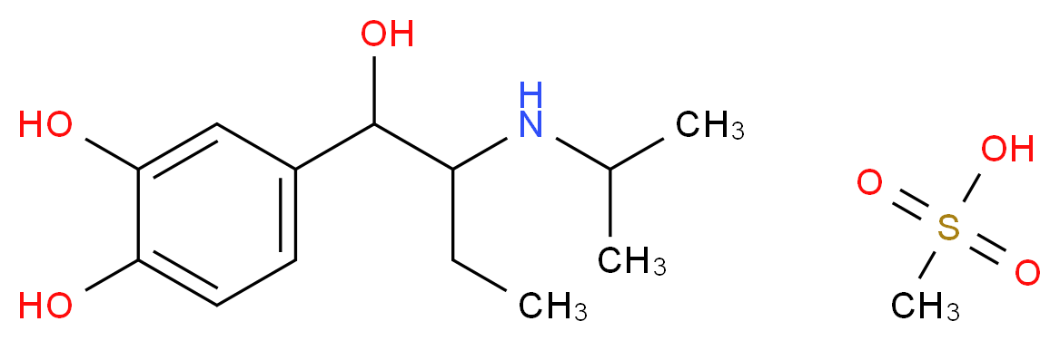 4-{1-hydroxy-2-[(propan-2-yl)amino]butyl}benzene-1,2-diol; methanesulfonic acid_分子结构_CAS_7279-75-6