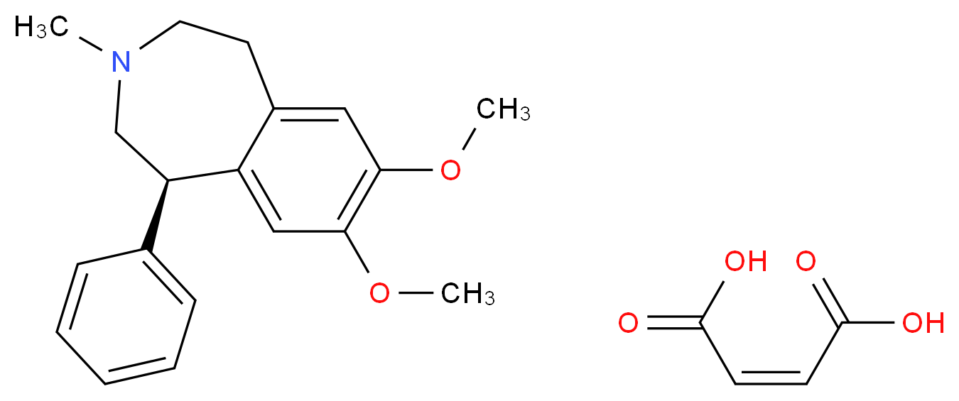 (1R)-7,8-dimethoxy-3-methyl-1-phenyl-2,3,4,5-tetrahydro-1H-3-benzazepine; (2Z)-but-2-enedioic acid_分子结构_CAS_39624-66-3