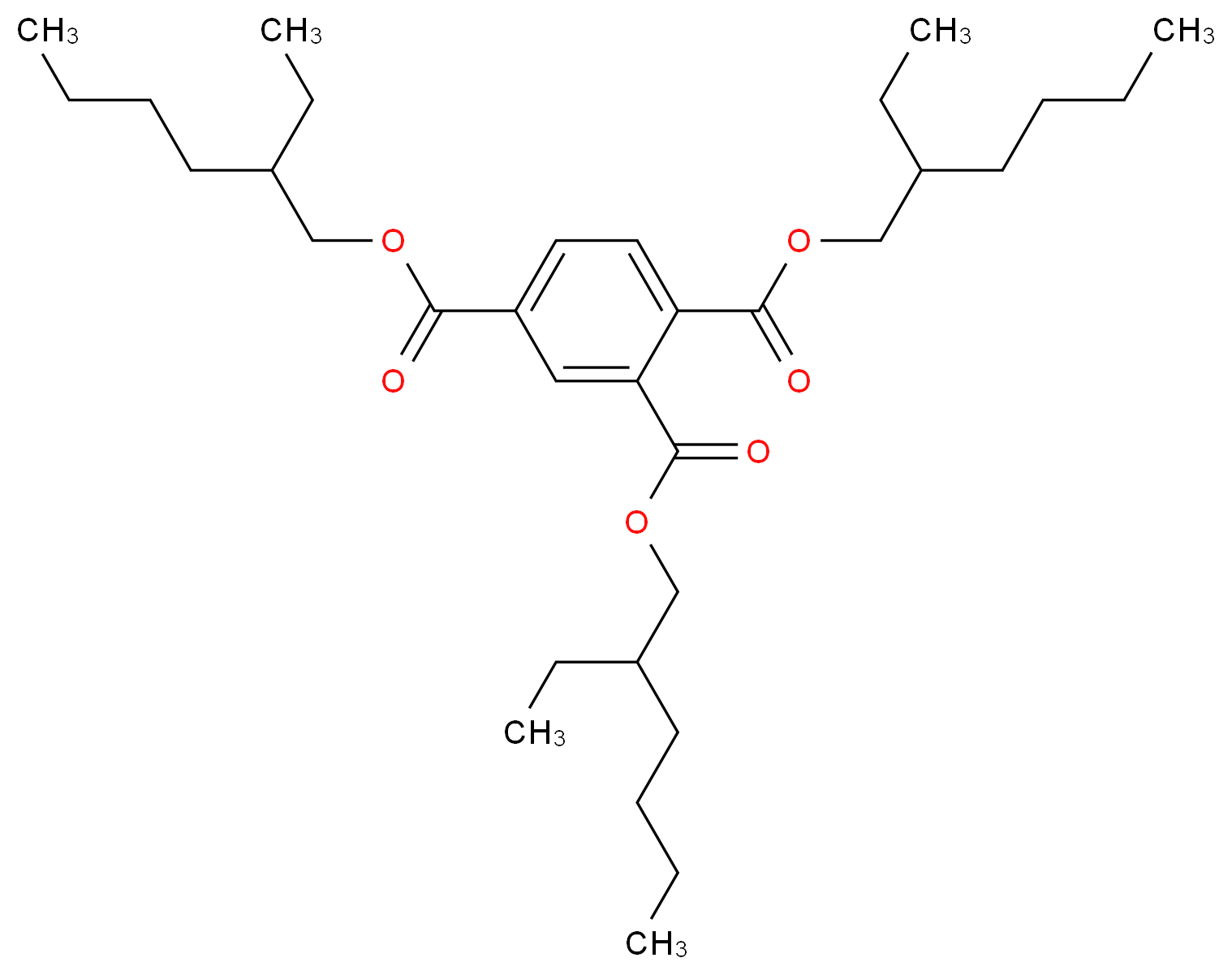 1,2,4-tris(2-ethylhexyl) benzene-1,2,4-tricarboxylate_分子结构_CAS_3319-31-1