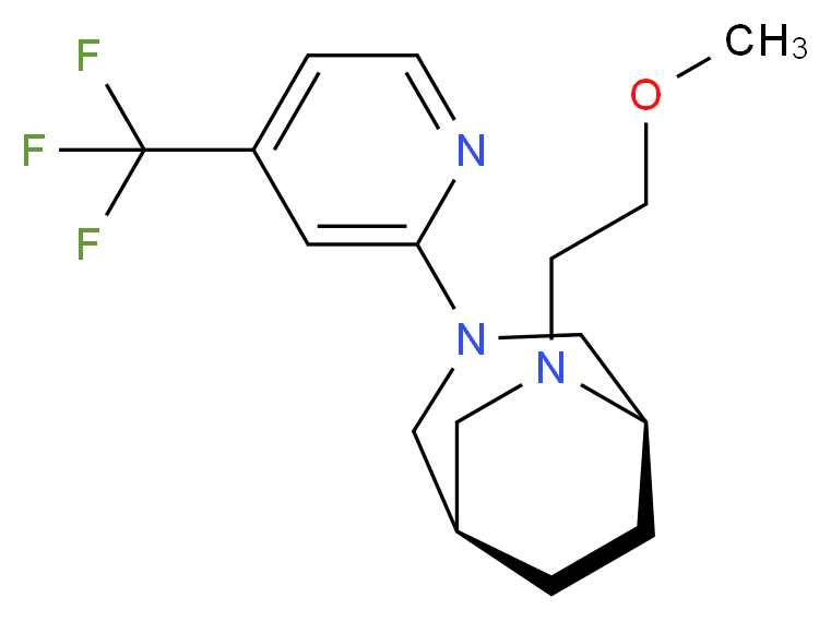 (1R*,5R*)-6-(2-methoxyethyl)-3-[4-(trifluoromethyl)-2-pyridinyl]-3,6-diazabicyclo[3.2.2]nonane_分子结构_CAS_)