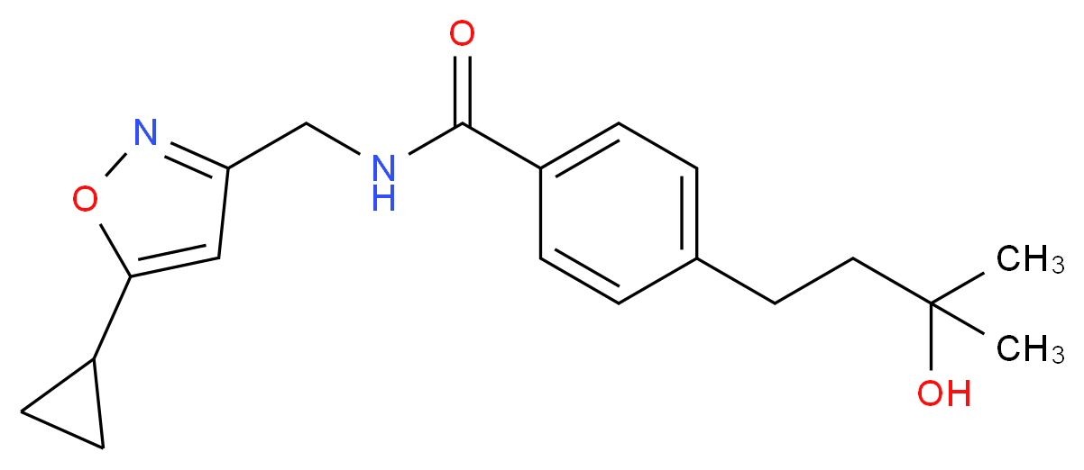 N-[(5-cyclopropyl-3-isoxazolyl)methyl]-4-(3-hydroxy-3-methylbutyl)benzamide_分子结构_CAS_)