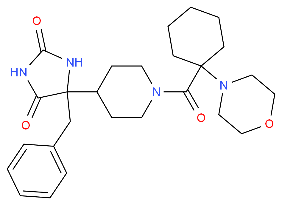 5-benzyl-5-(1-{[1-(4-morpholinyl)cyclohexyl]carbonyl}-4-piperidinyl)-2,4-imidazolidinedione_分子结构_CAS_)