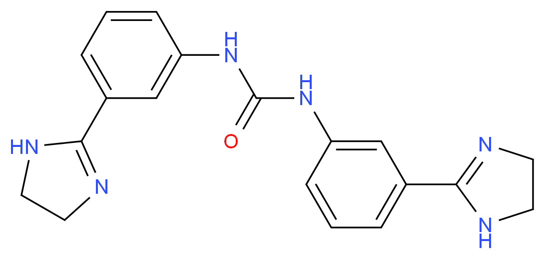 1,3-bis[3-(4,5-dihydro-1H-imidazol-2-yl)phenyl]urea_分子结构_CAS_27885-92-3