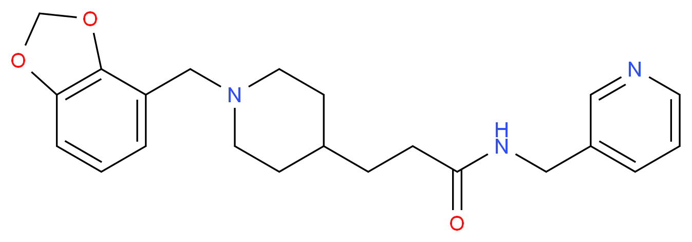 3-[1-(1,3-benzodioxol-4-ylmethyl)-4-piperidinyl]-N-(3-pyridinylmethyl)propanamide_分子结构_CAS_)