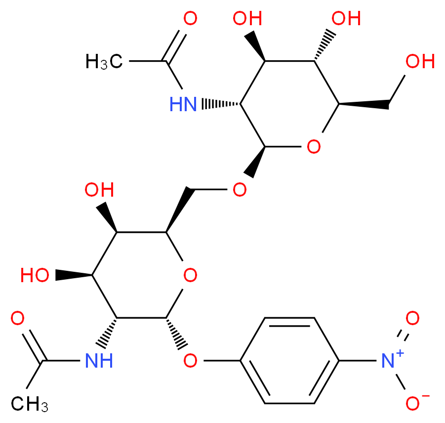 4-Nitrophenyl 2-Acetamido-2-deoxy-(6-O-2-acetamido-2-deoxy-β-D-glucopyranosyl)-α-D-galactopyranoside_分子结构_CAS_235752-73-5)