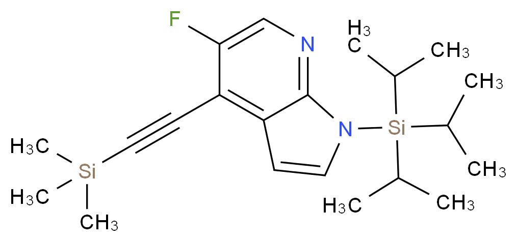 5-Fluoro-1-(triisopropylsilyl)-4-((trimethylsilyl) ethynyl)-1H-pyrrolo[2,3-b]pyridine_分子结构_CAS_)