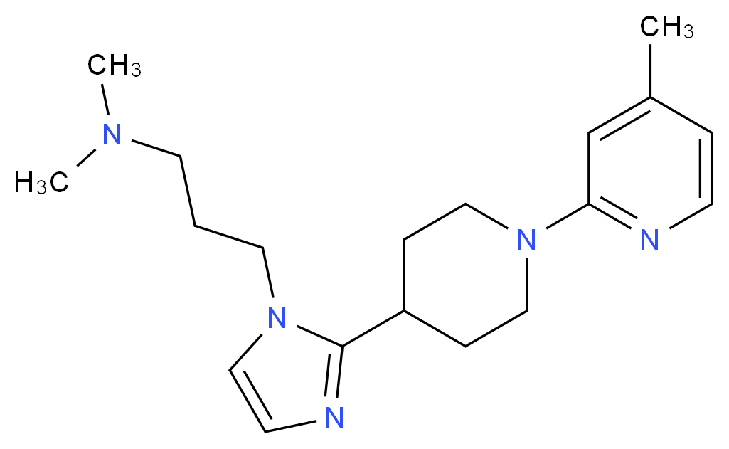 N,N-dimethyl-3-{2-[1-(4-methylpyridin-2-yl)piperidin-4-yl]-1H-imidazol-1-yl}propan-1-amine_分子结构_CAS_)