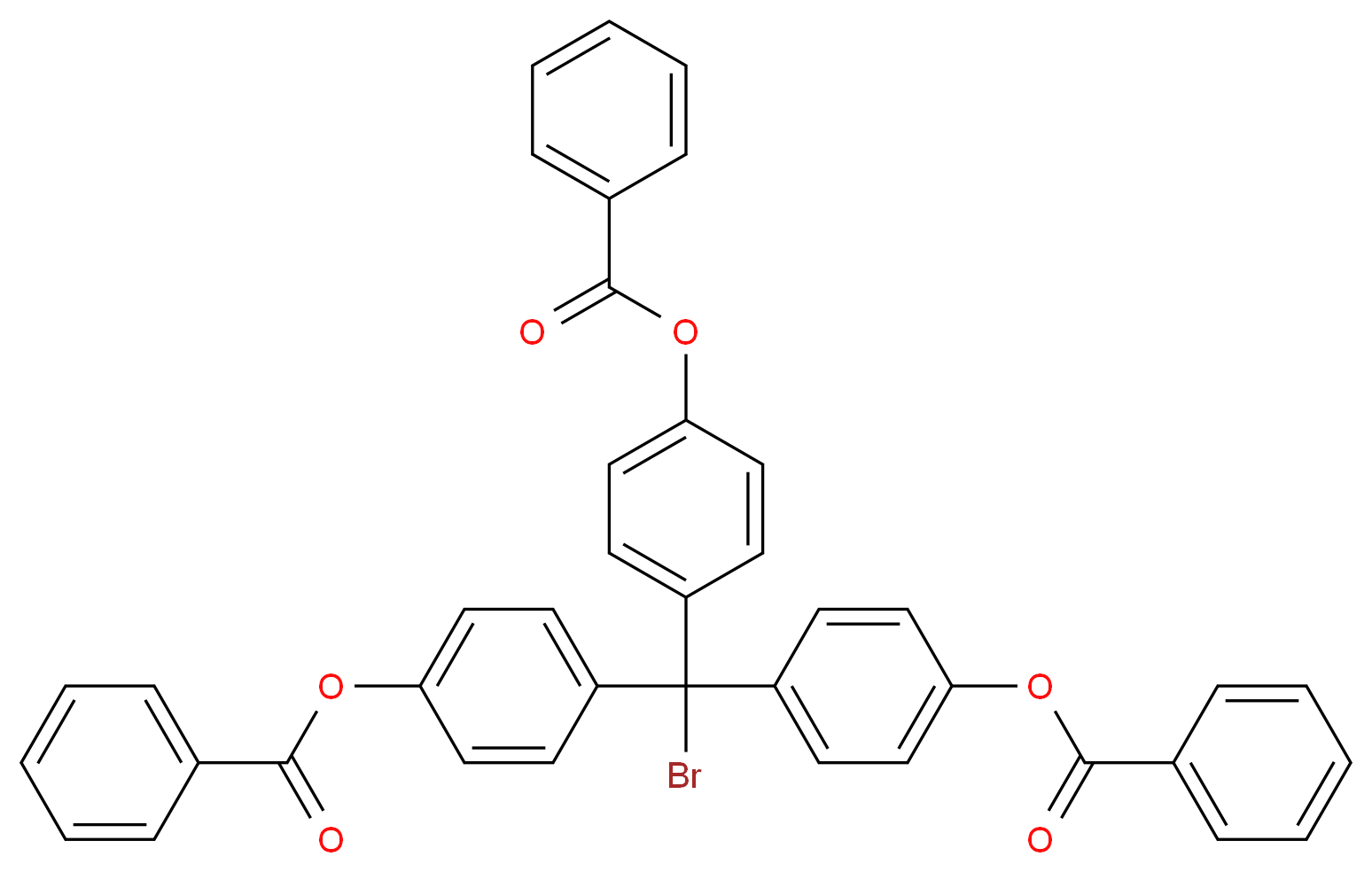 4-{bis[4-(benzoyloxy)phenyl](bromo)methyl}phenyl benzoate_分子结构_CAS_86610-66-4