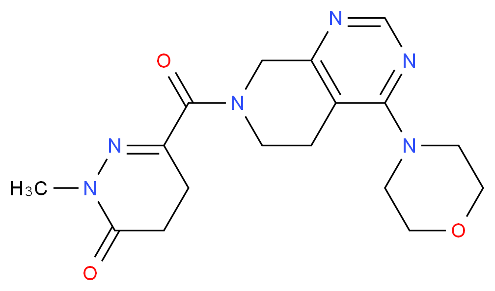2-methyl-6-[(4-morpholin-4-yl-5,8-dihydropyrido[3,4-d]pyrimidin-7(6H)-yl)carbonyl]-4,5-dihydropyridazin-3(2H)-one_分子结构_CAS_)