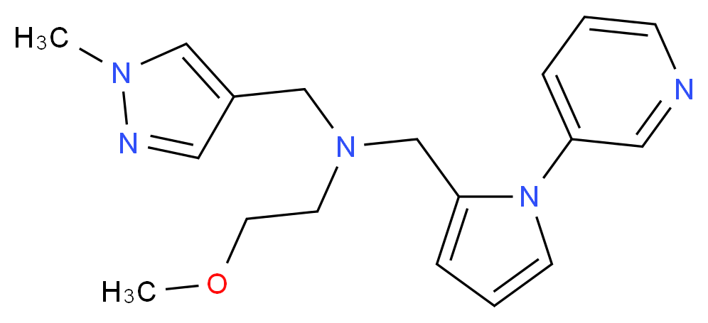 (2-methoxyethyl)[(1-methyl-1H-pyrazol-4-yl)methyl][(1-pyridin-3-yl-1H-pyrrol-2-yl)methyl]amine_分子结构_CAS_)