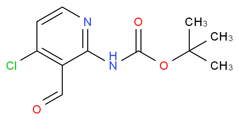 tert-butyl N-(4-chloro-3-formylpyridin-2-yl)carbamate_分子结构_CAS_868736-42-9