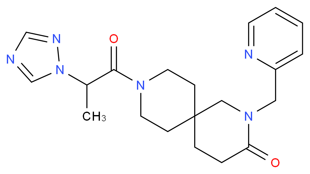 2-(pyridin-2-ylmethyl)-9-[2-(1H-1,2,4-triazol-1-yl)propanoyl]-2,9-diazaspiro[5.5]undecan-3-one_分子结构_CAS_)